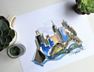 Memphis Watercolor Print