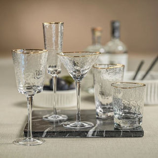 Aperitivo Triangular DOF Glass - Gold Rim