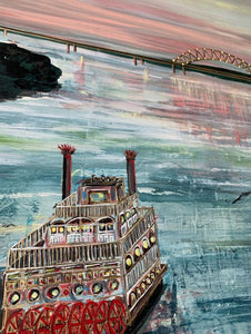 "River Queen Memphis Riverboat" Print