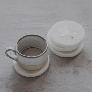 Mother of Pearl Snowflake Coasters