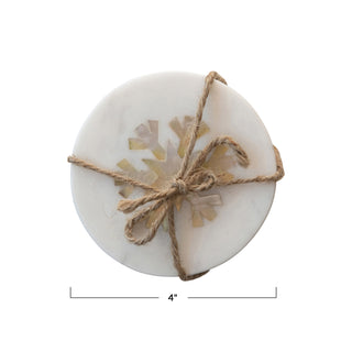 Mother of Pearl Snowflake Coasters