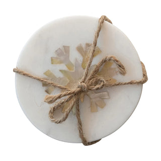 Mother of Pearl Snowflake Coasters