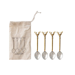 Deer Stainless Steel & Brass Spoon Set